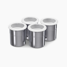 Load image into Gallery viewer, Mousse Chef Chrome-Steel Cups, Polished Finish, With Cap (Set of 4)
